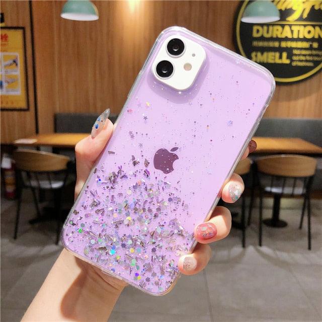 Glitter Luxury Soft Phone Case For iPhone 13 mini 12 Pro 11 ProMax For iPhone XR XS Max X 8 7 6s 6 Plus Back Cover Case Fashion Glitter Silicone Clear Shiny Sparkly Soft Flexible Shock-Absorbing Slim Protective Case