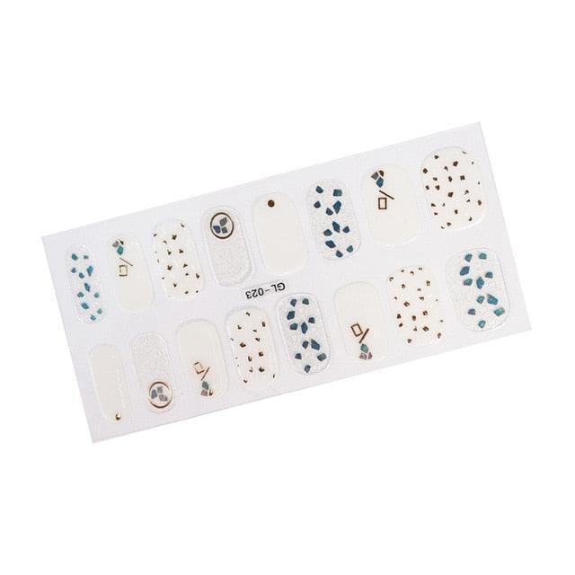 Glitter Series Shiny Manicure Decoration Designed Nail Art Stickers Nail Decoration Nail Wraps Shiny Tattoos Kids Nails Art Decoration Nail Strips Shiny French Tip Guides Stickers French Nail Stickers Form Fringe Guides