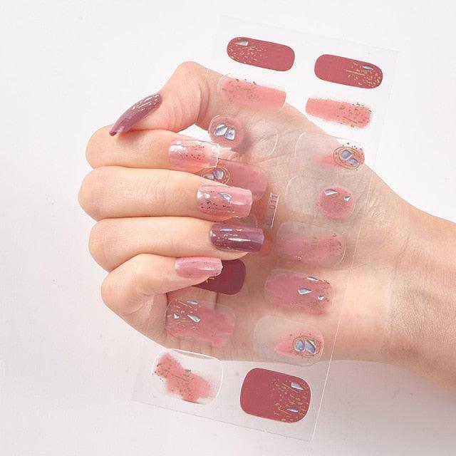 Glitter Series Shiny Manicure Decoration Designed Nail Art Stickers Nail Decoration Nail Wraps Shiny Tattoos Kids Nails Art Decoration Nail Strips Shiny French Tip Guides Stickers French Nail Stickers Form Fringe Guides