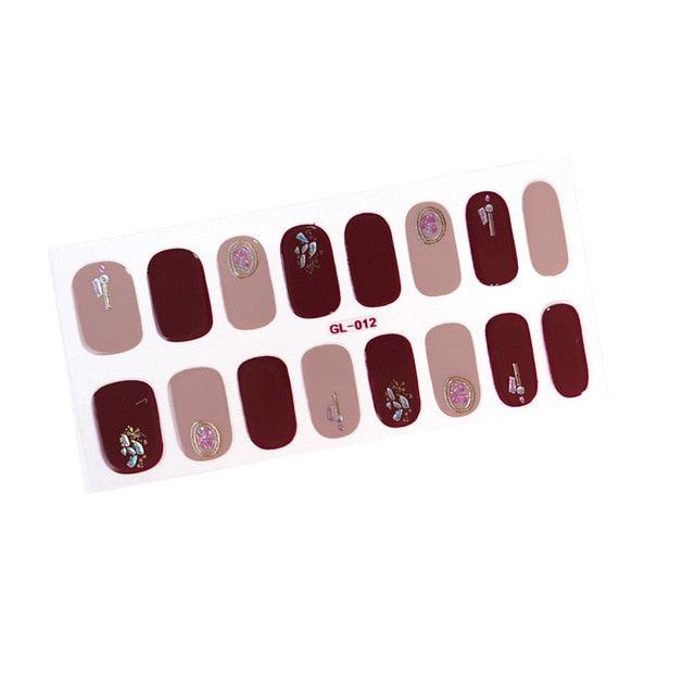 Glitter Series Shiny Manicure Decoration Designed Nail Art Stickers Nail Decoration Nail Wraps Shiny Tattoos Kids Nails Art Decoration Nail Strips Shiny French Tip Guides Stickers French Nail Stickers Form Fringe Guides