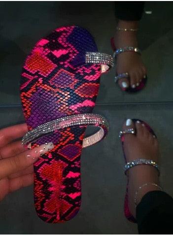 Glitter Slippers Women Summer Sandals Fashion Bling Candy Color Flip Flops Beach Diamond Flat Outdoor Sandals Slip On Sandals Slide Glitter Bling Casual Sandal Flat Open Toe Sparkle Slides