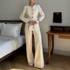 Gold Button Blazer & Straight Leg Pants Set (MS398)