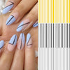 Gold Silver 3D Nail Sticker Curve Stripe Lines Nails Stickers Gradient Adhesive Striping Tape Nail Art Stickers Decal Decoration Metallic Curve Strip Line Nail Decal Self-Adhesive 3D Wave Design Decoration for Women Girls