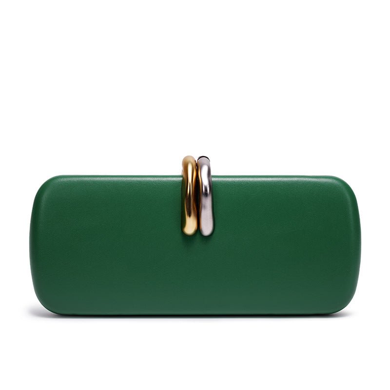 Gold & Silver Accent Structured Clutch Bag(MAC429)
