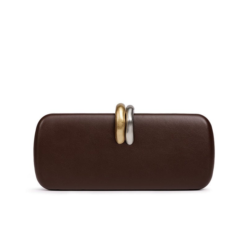 Gold & Silver Accent Structured Clutch Bag(MAC429)