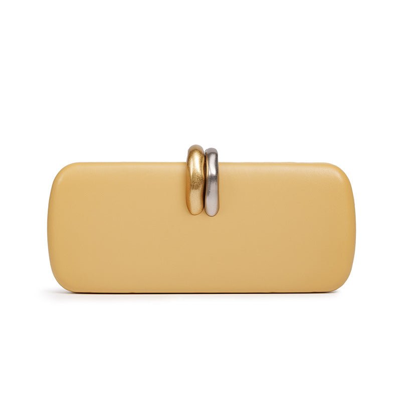 Gold & Silver Accent Structured Clutch Bag(MAC429)