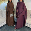 Hand-Beaded Pearl Cape Sleeve Nida Maxi Dress(MS439)