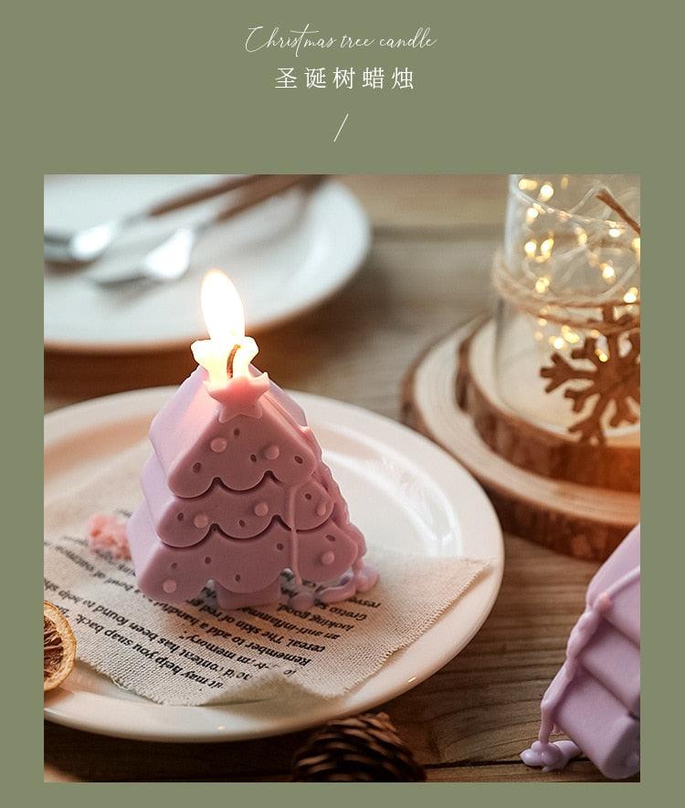 Handmade Creative Christmas Tree Scented Candles Christmas Tree Candles Christmas Gifts For Women Mom Girlfriend Christmas Scented Candles Home Decor Christmas Novelty Scented Candles Seasonal Celebration Candle Decoration Candle Gift