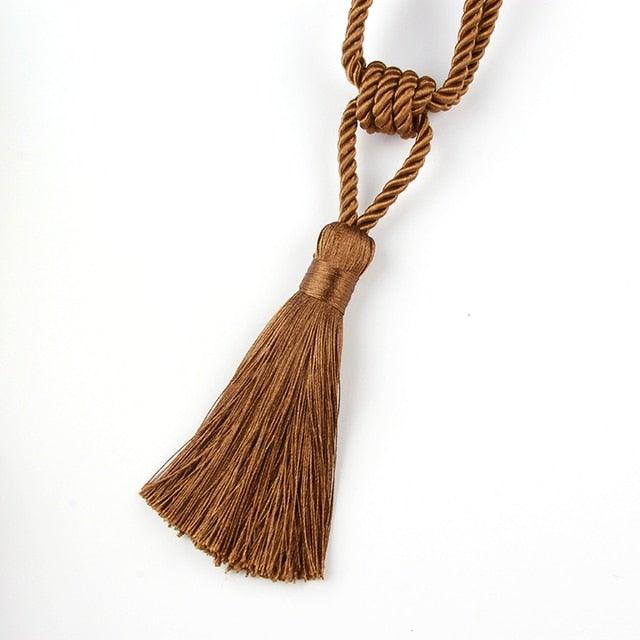 Handmade Tassel Curtain Tieback Room Accessories Gold Curtain Buckle Rope Home Decoration Holdback Window Fringe Curtain Tiebacks Hand-Woven Holdbacks Home Decorative Tassels Tiebacks