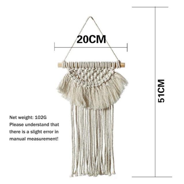 Handmade Wall Art Home Wall Decor Woven Hanging Tapestry Tassel Wind Chimes Wall Hanging Ornaments  Hand Macrame Wall  For Wall Wedding Living Room Gallery Patio Apartment Yard Decor