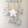 Hanging Nordic Wooden Beads Ornament Double Star Moon Kids Room Decoration Baby Crib Tent Hanging Pendant Wall Decor Photography Props Baby Mobile For Crib Moon and Stars Baby Nursery Ceiling Crib Mobile Kids Room Hanging Decor