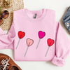 Valentine's Candy Lollipop Sweet Heart Graphic Print Celebrating Love Valentine's Day Edition Sweatshirt