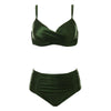 High Waist Bikinis Women Swimwear Summer Solid Color High-Grade Fabric Bikini Set Women's High Waist Swimsuit 2 Piece Bathing Suits Bikini Plus Size Swimwear Bathing Suit
