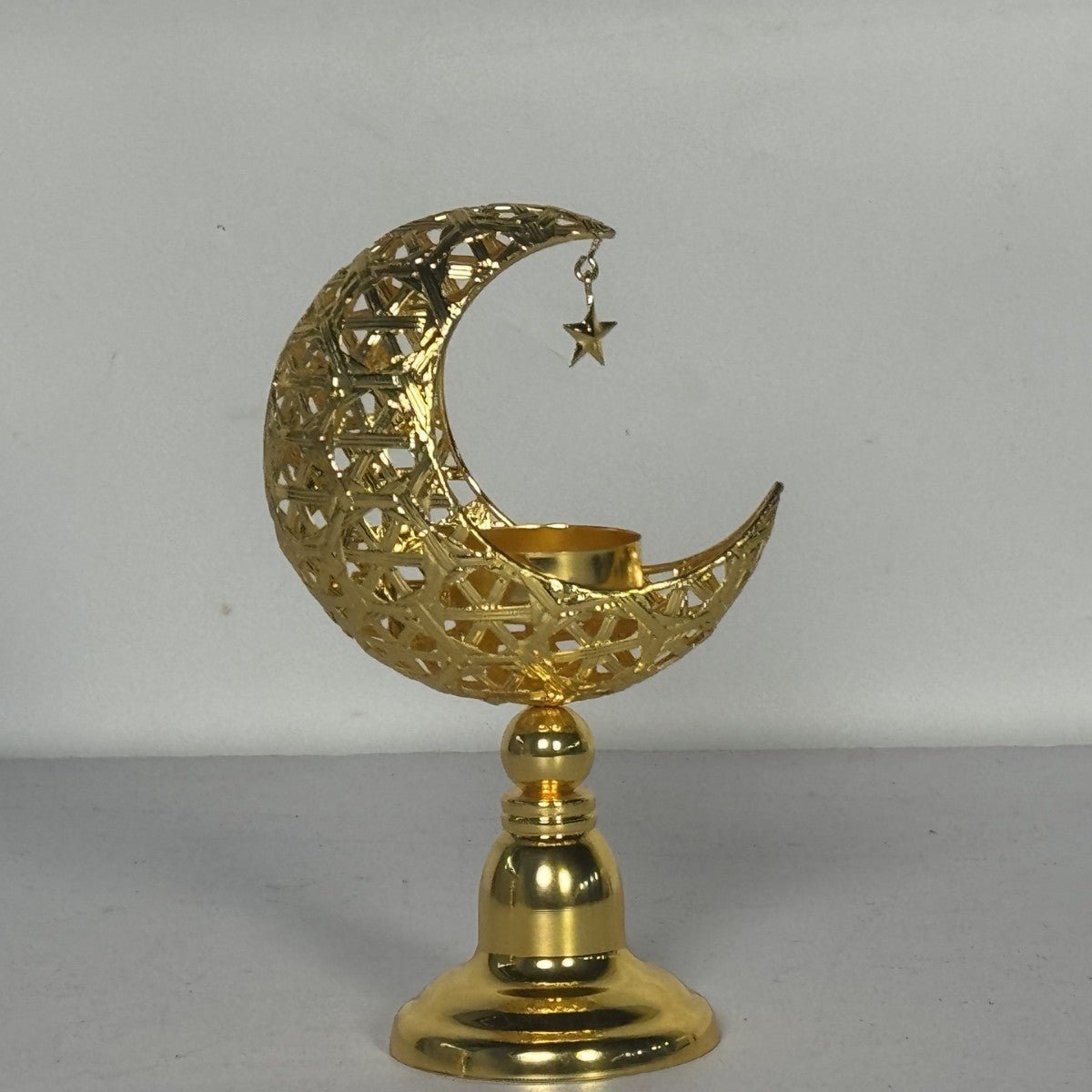 Hollow Moon Candle Holder – Iron Ramadan Decorative Accent (MAC379)