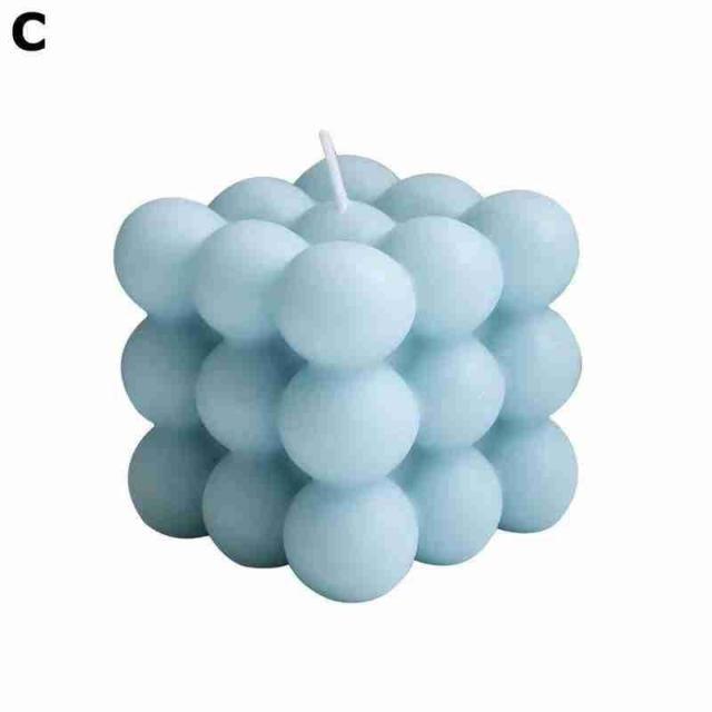 Home Decoration Candle Cube Bubble Candles Handmade Scented Candle Hand Poured Decorative Candle Aesthetic Candles Room Decor for Home Use Bedroom Soy Wax Aromatherapy Cube Candle Scented Relaxing Birthday Gift Home Decoration