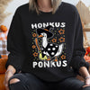 Honkus Ponkus Halloween Cozy Spooky Cute Neon Retro Modern Fun Graphic Sweatshirt