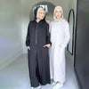Hooded Zip-Front Abaya with Pockets (MA389)