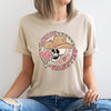 Howdy Valentine Skeleton Cowboy Western Country Retro Heart Cactus Scene Valentine's Day Graphic Tee