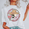 Howdy Valentine Skeleton Cowboy Western Country Heartfelt Love Theme Rustic Cowboy Romance Range Comfort Colors Tee