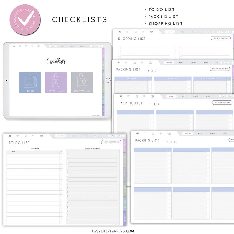 Digital Vacation Planner PDF | Travel Itinerary & Budget Organizer, GoodNotes, Notability