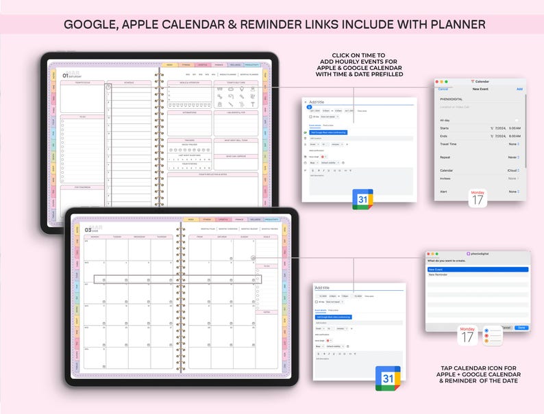 All-in-One Digital Planner 2026, 2027, 2028 Digital Planner, Digital Journal, Digital Goodnotes Template, Weekly, Daily Planner, Notability