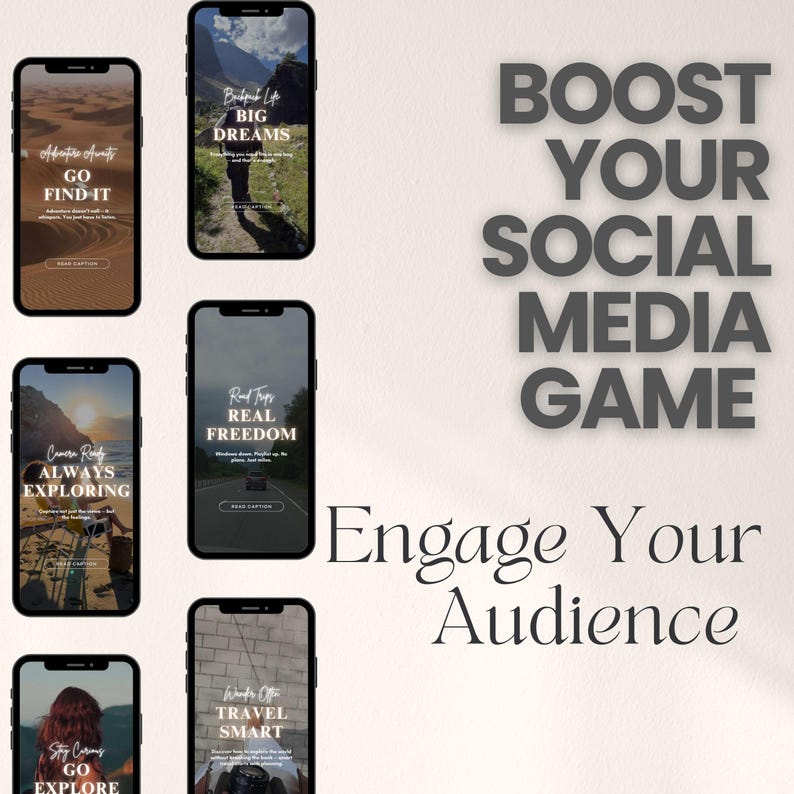 Inspirational Travel Instagram Reels: 70 Canva Templates with Captions (PLR MRR)