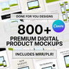 800+ Canva Mockup Templates Bundle: Digital Product Mockups (PLR/MRR)