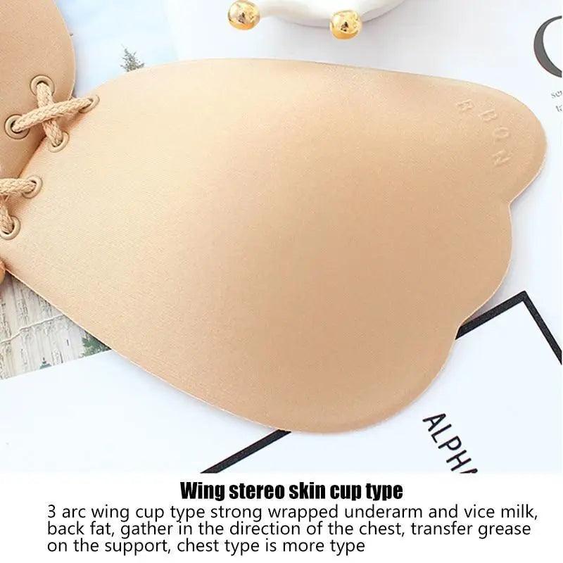 Incredible Strapless Invisible Bra Seamless Push Up Silicone Bras For Women Skin Black Lingerie Drawstring Bralette