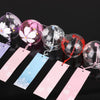 Japan Style Hand-paint Sakura Glass Wind Chimes Creative Gifts Painted Window & Door Hanging Bells Decorations Hanging Wind Chime Pendant Label Chimes Wind Bells Gift For Mom Home