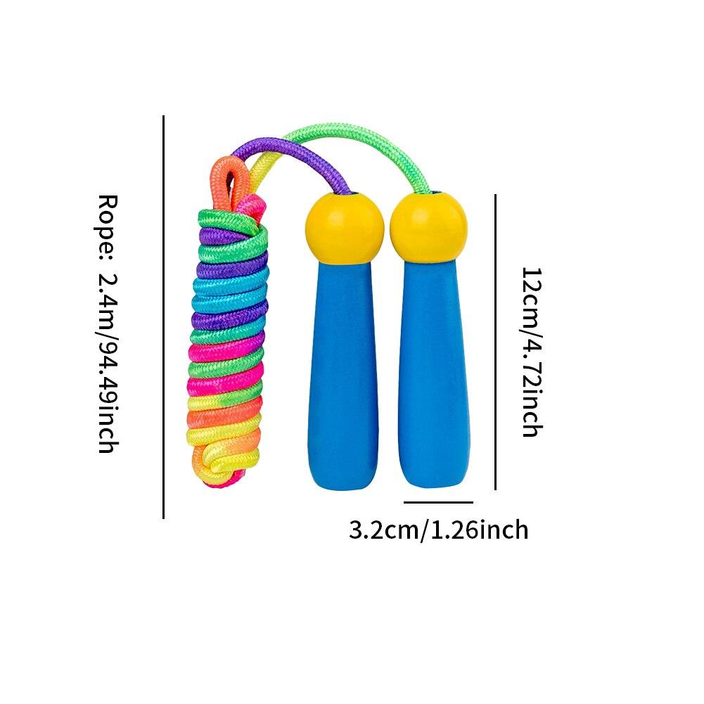 Jumping Wooden Handle Ergonomic School Adjustable Length Portable Training Skipping Rope Indoor Outdoor Wooden Handle Jumping Ropes Adjustable Skipping Rope For Boys And Girls Fitness Exercise Outdoor Activity 2.4m