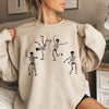 Jumping Skeletons Halloween Night Parade Graphic Vintage Edition Design Sweatshirt