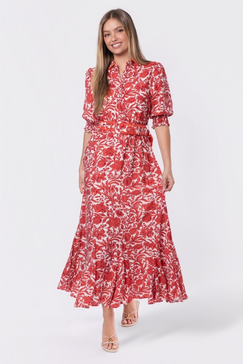 Karen Dress (White/Pink)