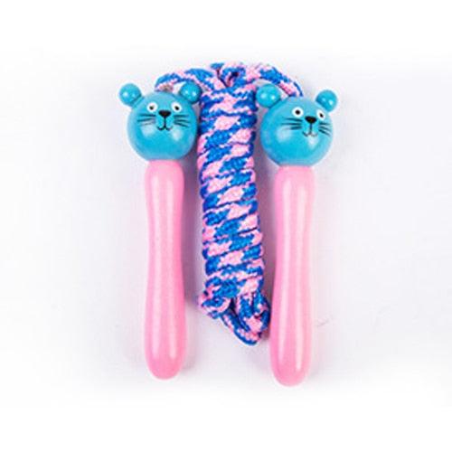 Kids Jump Rope With Wood Handle Children Skipping Ropes Gym Fitness Equipment Jump Ropes For Girls Boys Skipping Rope For Kids With Wooden Handle Cotton Braided Outdoor Fun Activity For Exercise Fitness
