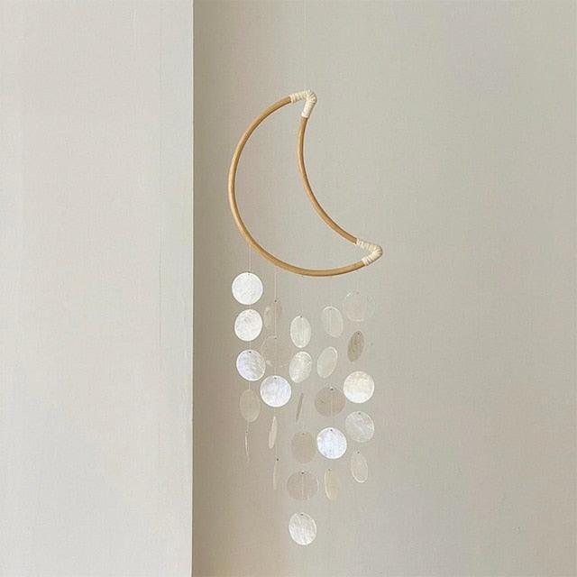Korean Style Home Shell Melodious Sound Wind Chime Room Decoration Ornaments Nordic Hanging Wind Bells Wall Pendant For Home Office Kids Room Nursery Decor Gifts Photography Hanging Wind Chimes