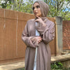 Lace Cuff Crinkle Open Abaya(MOA328)