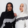 Lace Trim Rayon Hijab Scarf(MH211)