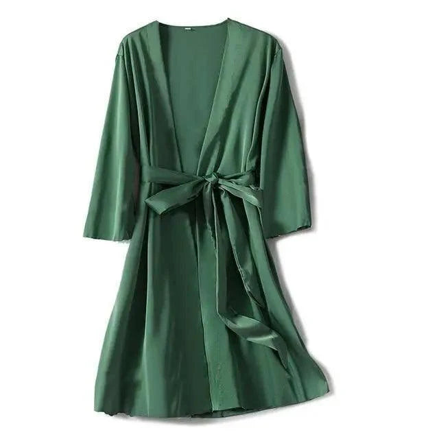 Ladies Fashion Red Soft Short Sleepwear For Women Trendy Women's Comfortable V Neck Bathrobe  Bridesmaid Bride Party Robes