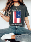 Land Of The Free Patriotic American Flag Edition Bold Stars And Stripes Comfort Colors Tee