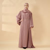 Lantern Sleeve Abaya, 4-Piece Set Large Pleated Sleeves Abaya (MOA084)
