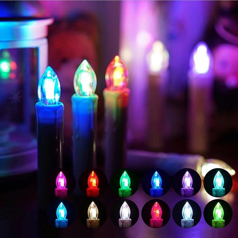 LED Candle Lamp Simulation Flame Light Warm Candle Family Party Christmas Birthday Party Decorated With Candles Ivory Battery Operated LED Taper Candles With Remote Control Christmas Candles