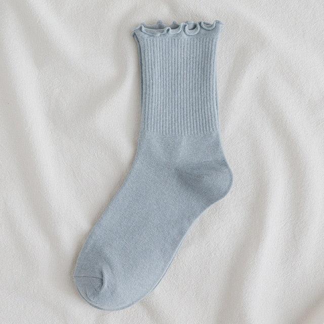 Little Flower Socks Girl's Socks Simple Solid Color Socks Women's Long Socks Kawaii Happy And Funny Breathable Socks For Women