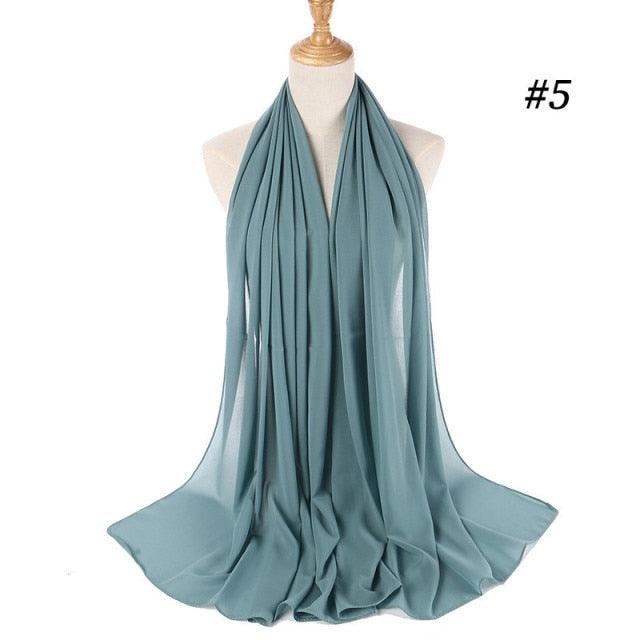 Long Lightweight Soft Solid Color Chiffon Scarfs Muslim Headscarf Hijab Scarf Shawls Wraps Hijab For Women 70*180cm