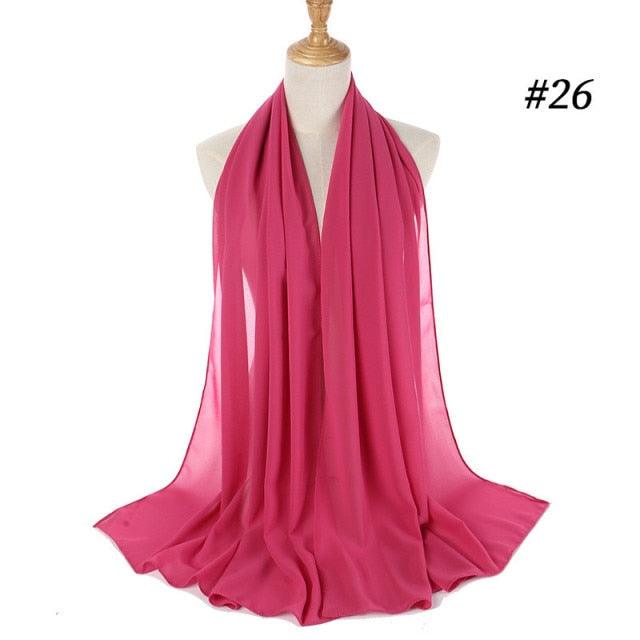 Long Lightweight Soft Solid Color Chiffon Scarfs Muslim Headscarf Hijab Scarf Shawls Wraps Hijab For Women 70*180cm
