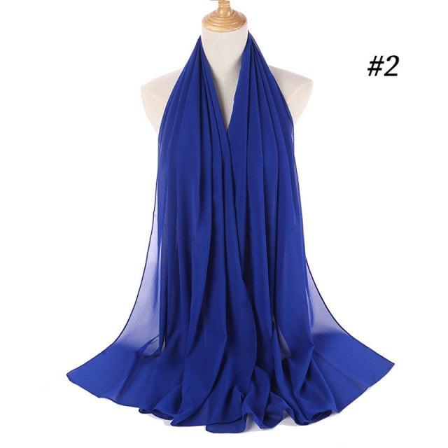 Long Lightweight Soft Solid Color Chiffon Scarfs Muslim Headscarf Hijab Scarf Shawls Wraps Hijab For Women 70*180cm