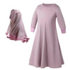 MJ011 Colorful Long-Sleeved Lace Dress with Bow Scarf Set kid
