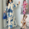 Loose Fit V-Neck Long Sleeve Dress Abaya(MA377)