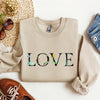 Love Flowers Valentine's Day Blooming Floral Design With Heart Accents And Cozy Fleece Sweatshirt