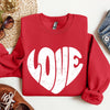 Retro Love Heart Vintage Valentine's Day Sweatshirt Cozy Fleece Warm Winter Classic Everyday Wear