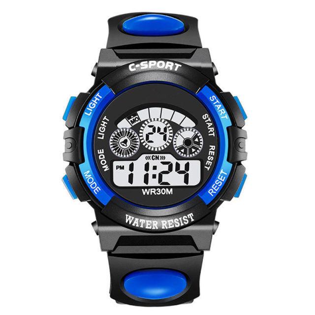 Luminous Camouflage Kids Watches LED Colorful Flash Digital Waterproof Alarm Date Week Digital Sport Watch For Boys Girls Kid Waterproof Electronic Multi Function Casual Outdoor Watches