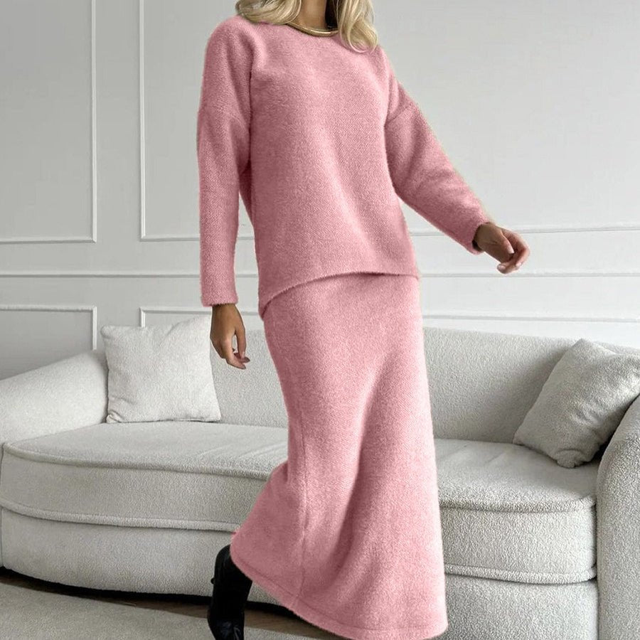 Luxe Fuzzy Sweater & Mermaid Skirt Set(MS192)